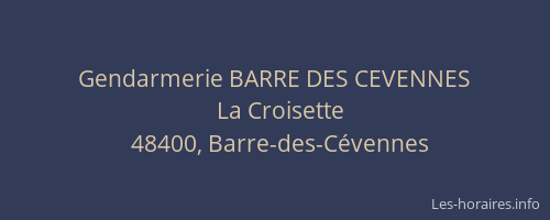 Gendarmerie BARRE DES CEVENNES