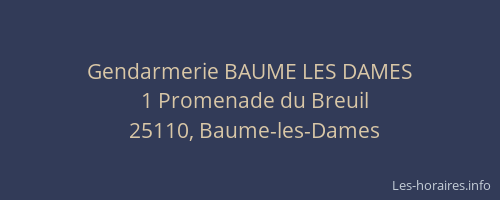 Gendarmerie BAUME LES DAMES