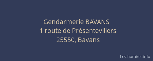 Gendarmerie BAVANS