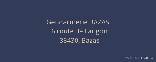 Gendarmerie BAZAS