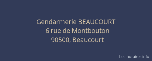 Gendarmerie BEAUCOURT