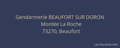 Gendarmerie BEAUFORT SUR DORON