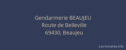 Gendarmerie BEAUJEU