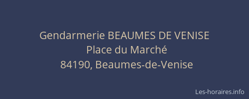 Gendarmerie BEAUMES DE VENISE