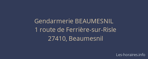 Gendarmerie BEAUMESNIL