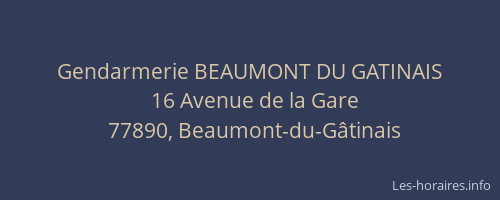 Gendarmerie BEAUMONT DU GATINAIS