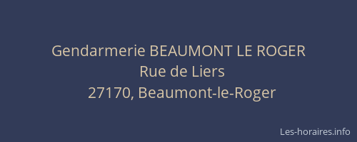 Gendarmerie BEAUMONT LE ROGER