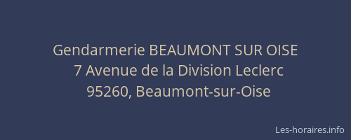 Gendarmerie BEAUMONT SUR OISE