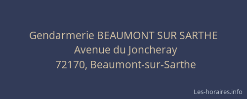 Gendarmerie BEAUMONT SUR SARTHE