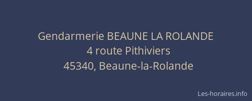 Gendarmerie BEAUNE LA ROLANDE