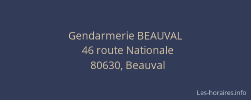 Gendarmerie BEAUVAL