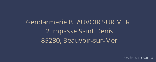 Gendarmerie BEAUVOIR SUR MER