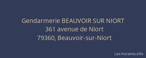 Gendarmerie BEAUVOIR SUR NIORT