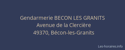 Gendarmerie BECON LES GRANITS