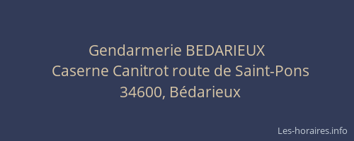 Gendarmerie BEDARIEUX