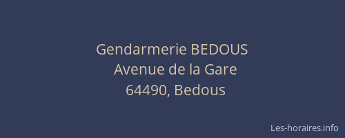 Gendarmerie BEDOUS