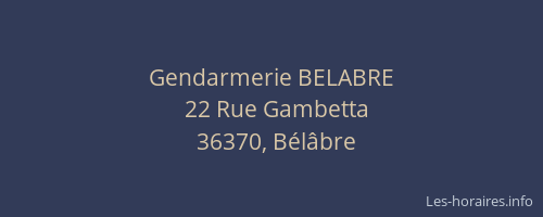 Gendarmerie BELABRE
