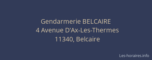 Gendarmerie BELCAIRE