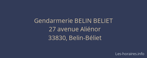 Gendarmerie BELIN BELIET