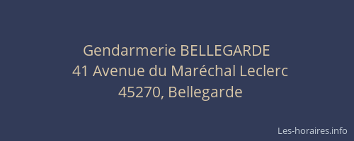Gendarmerie BELLEGARDE