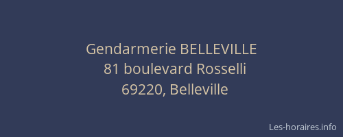 Gendarmerie BELLEVILLE