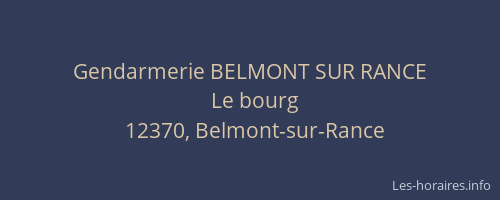 Gendarmerie BELMONT SUR RANCE