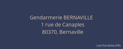 Gendarmerie BERNAVILLE