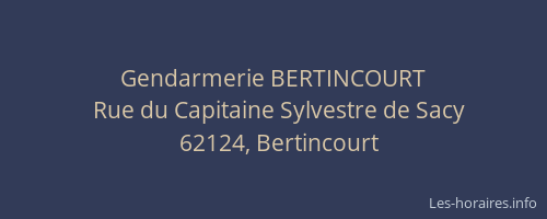 Gendarmerie BERTINCOURT