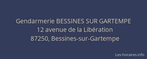 Gendarmerie BESSINES SUR GARTEMPE