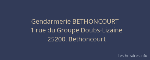 Gendarmerie BETHONCOURT