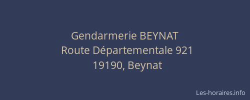 Gendarmerie BEYNAT