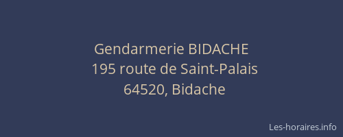 Gendarmerie BIDACHE