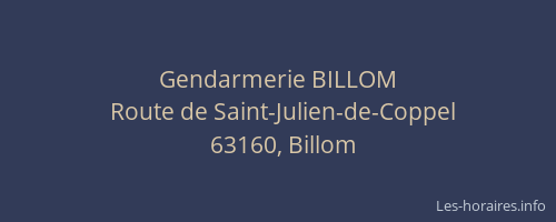 Gendarmerie BILLOM