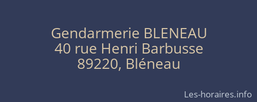 Gendarmerie BLENEAU
