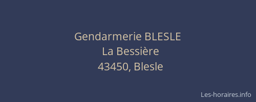 Gendarmerie BLESLE