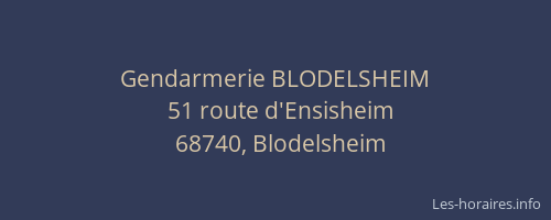 Gendarmerie BLODELSHEIM