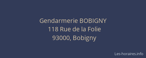 Gendarmerie BOBIGNY