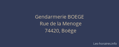 Gendarmerie BOEGE