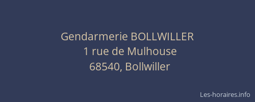 Gendarmerie BOLLWILLER
