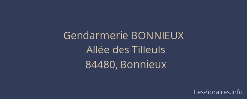 Gendarmerie BONNIEUX