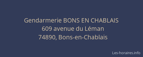 Gendarmerie BONS EN CHABLAIS