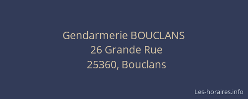 Gendarmerie BOUCLANS