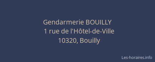 Gendarmerie BOUILLY