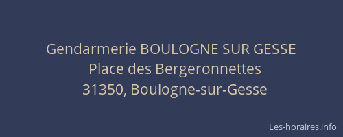 Gendarmerie BOULOGNE SUR GESSE