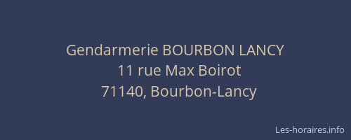 Gendarmerie BOURBON LANCY