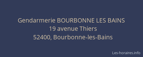 Gendarmerie BOURBONNE LES BAINS