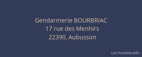 Gendarmerie BOURBRIAC