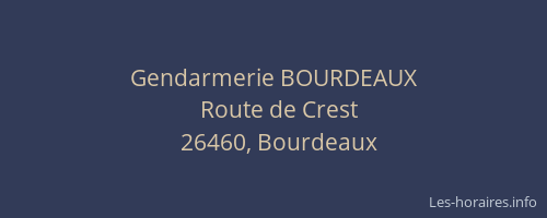 Gendarmerie BOURDEAUX