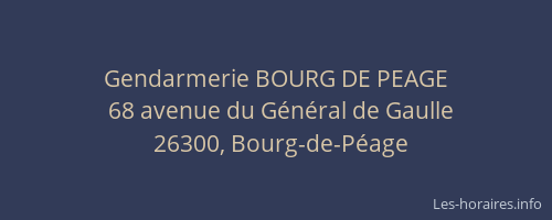 Gendarmerie BOURG DE PEAGE