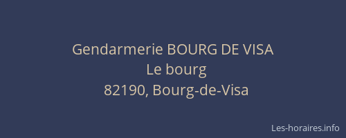 Gendarmerie BOURG DE VISA